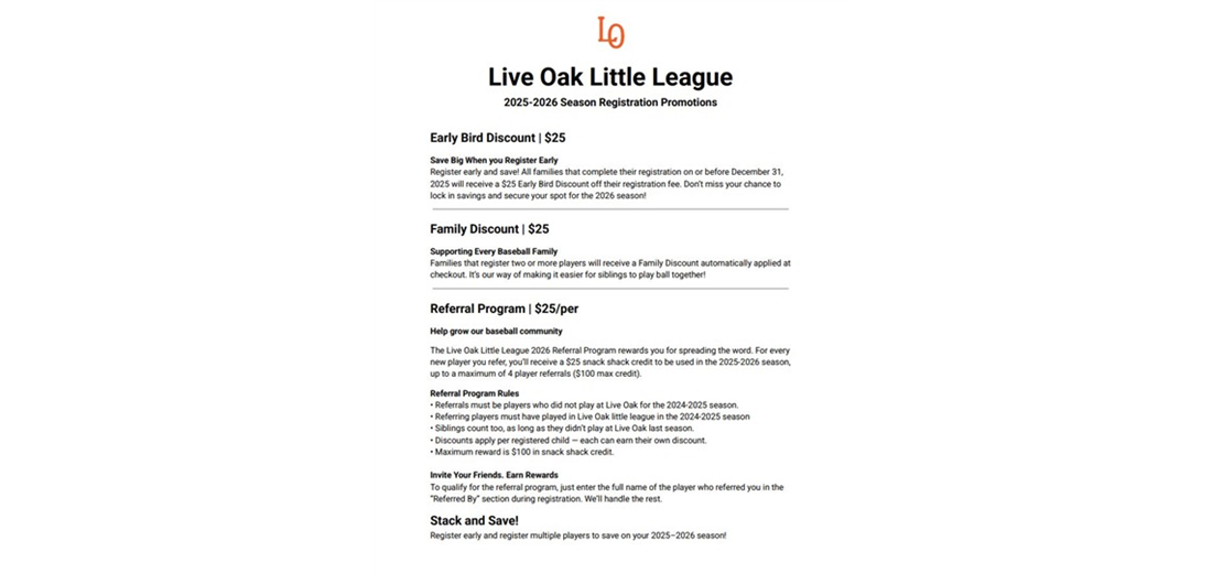 LOLL 2026 Registration Promotions