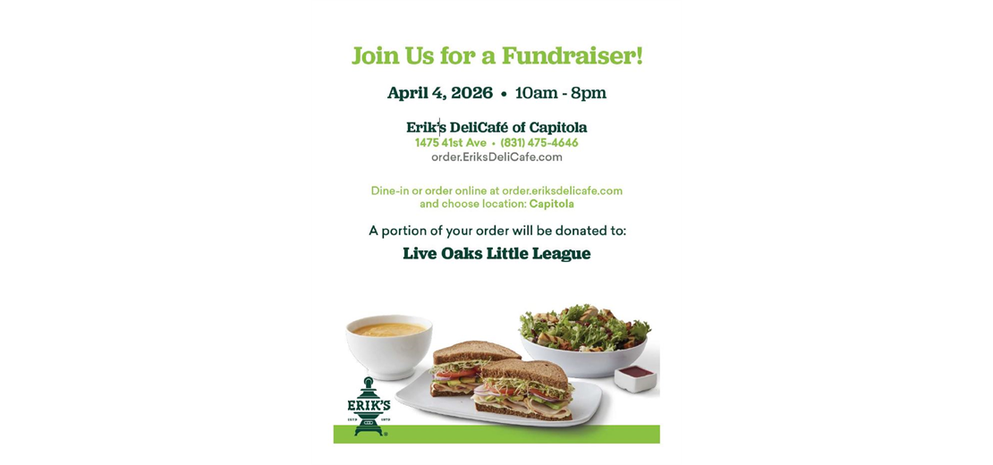 Erik's Deli Fundraiser April 4th 10AM-8PM